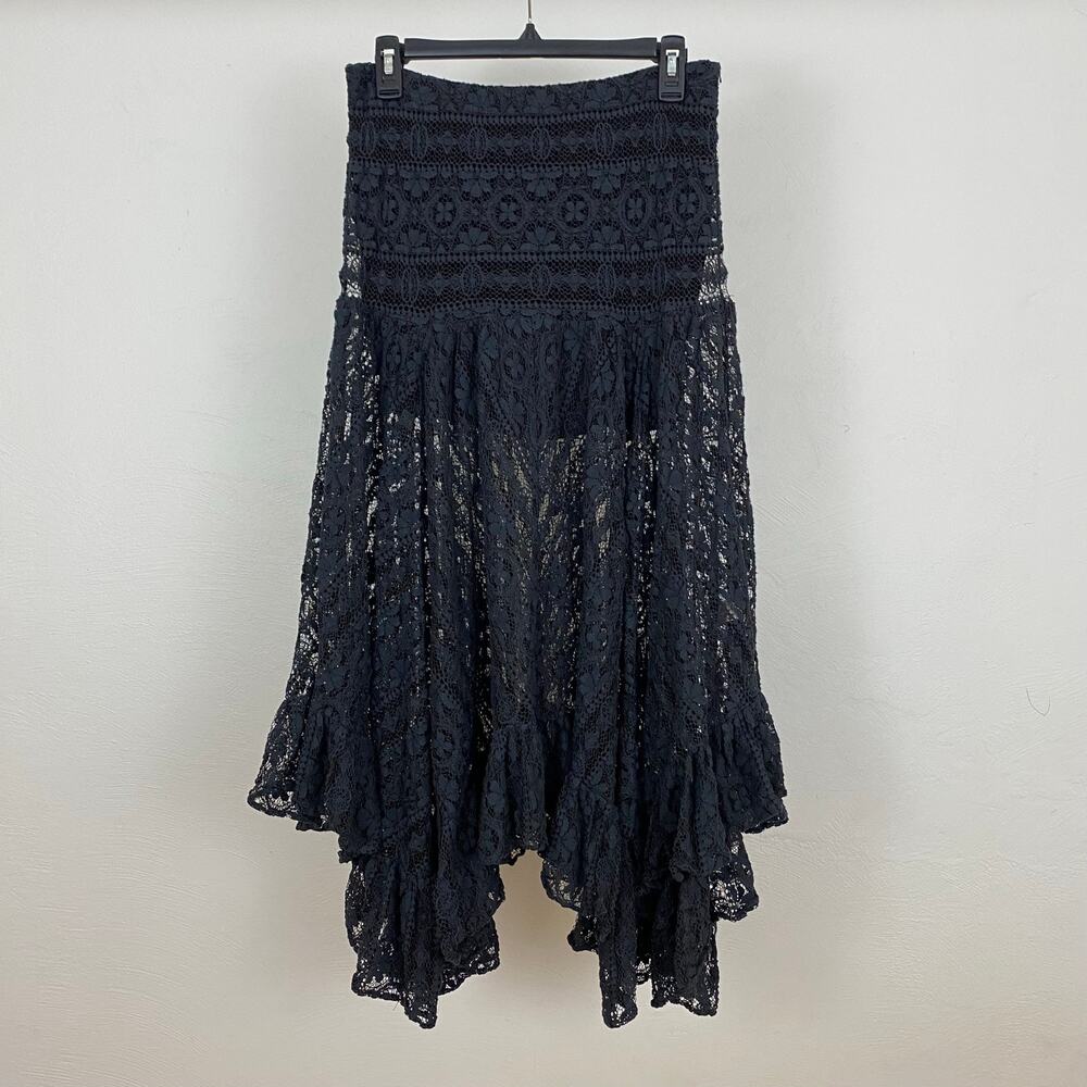 Free People Directions In Lace Maxi Slip - Black - Size Large